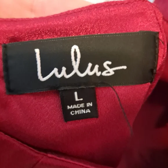 NEW Lulus Red Open Back Bow Spaghetti Strap Dress size L - Picture 6 of 6